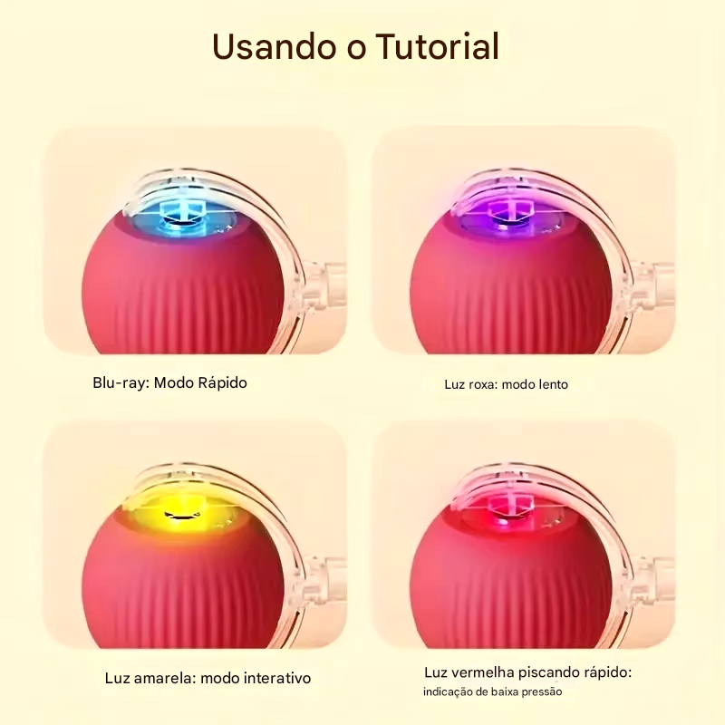 Bola Inteligente para Cães e Gatos Recarregável USB-C.