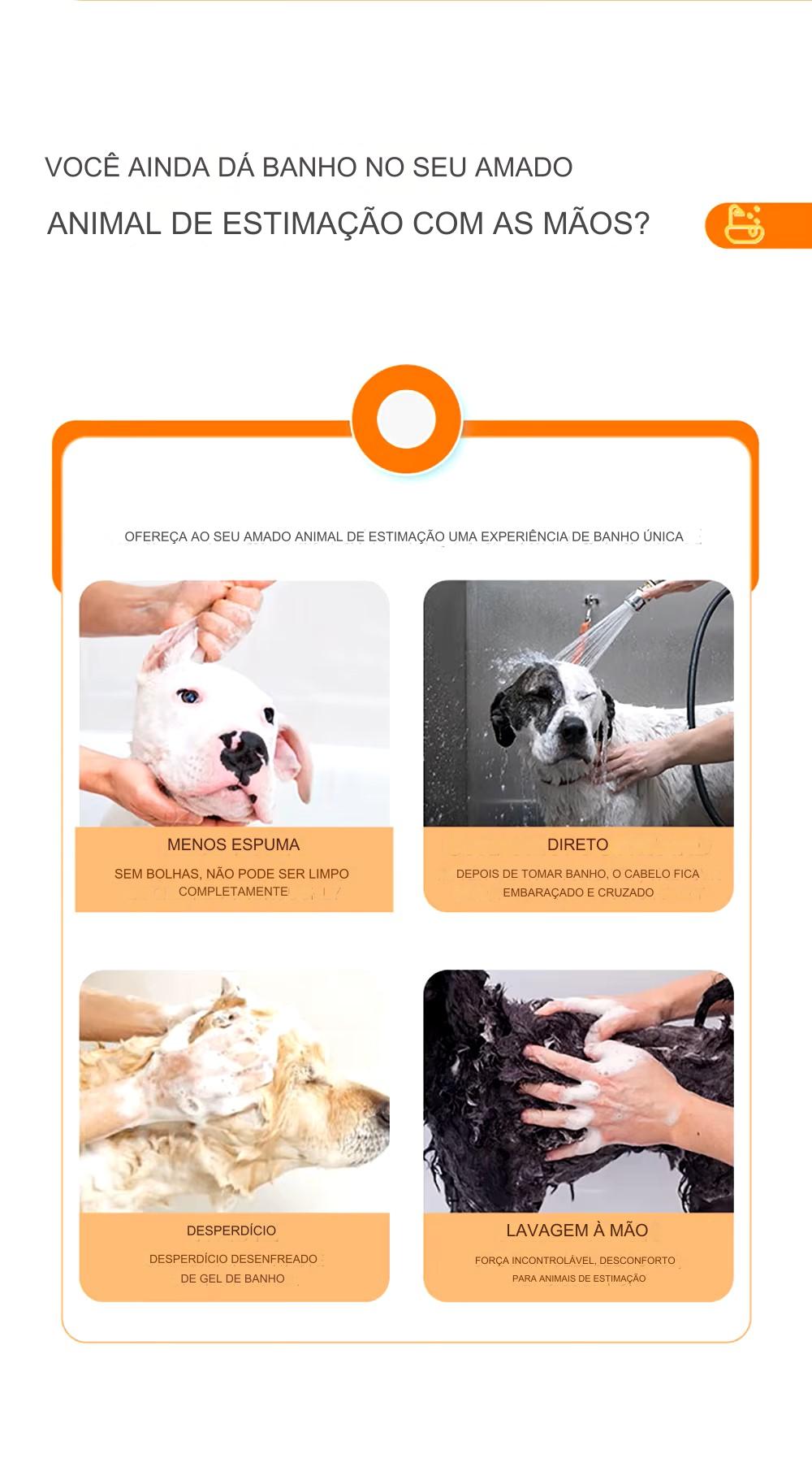 Escova de xampu para animais de estimação.
