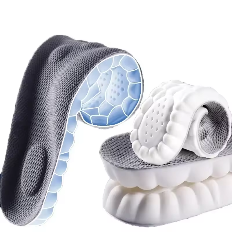 Palmilhas de massagem 4D esportivas de látex super macias ortopédicas unissex