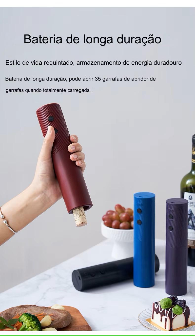 Abridor de Garrafas de Vinho Elétrico Recarregável.