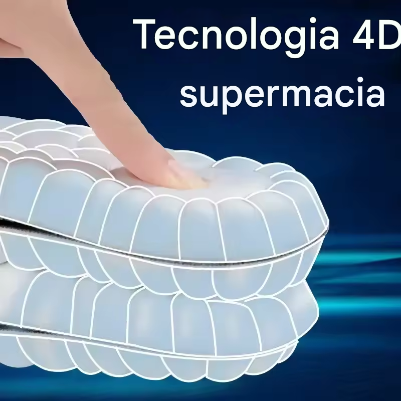 Palmilhas de massagem 4D esportivas de látex super macias ortopédicas unissex