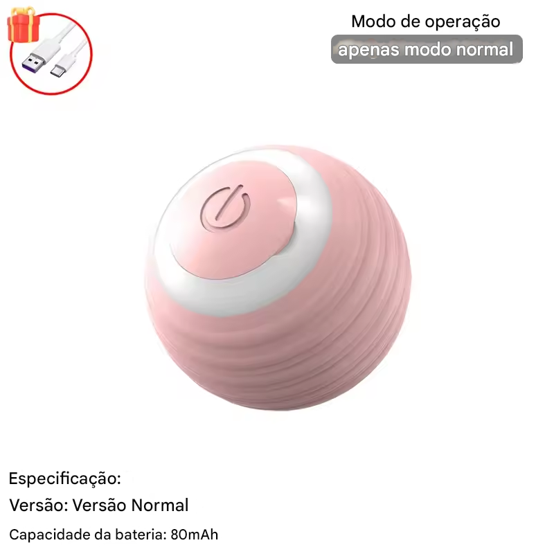 Bola Inteligente para Cães e Gatos Recarregável USB-C.